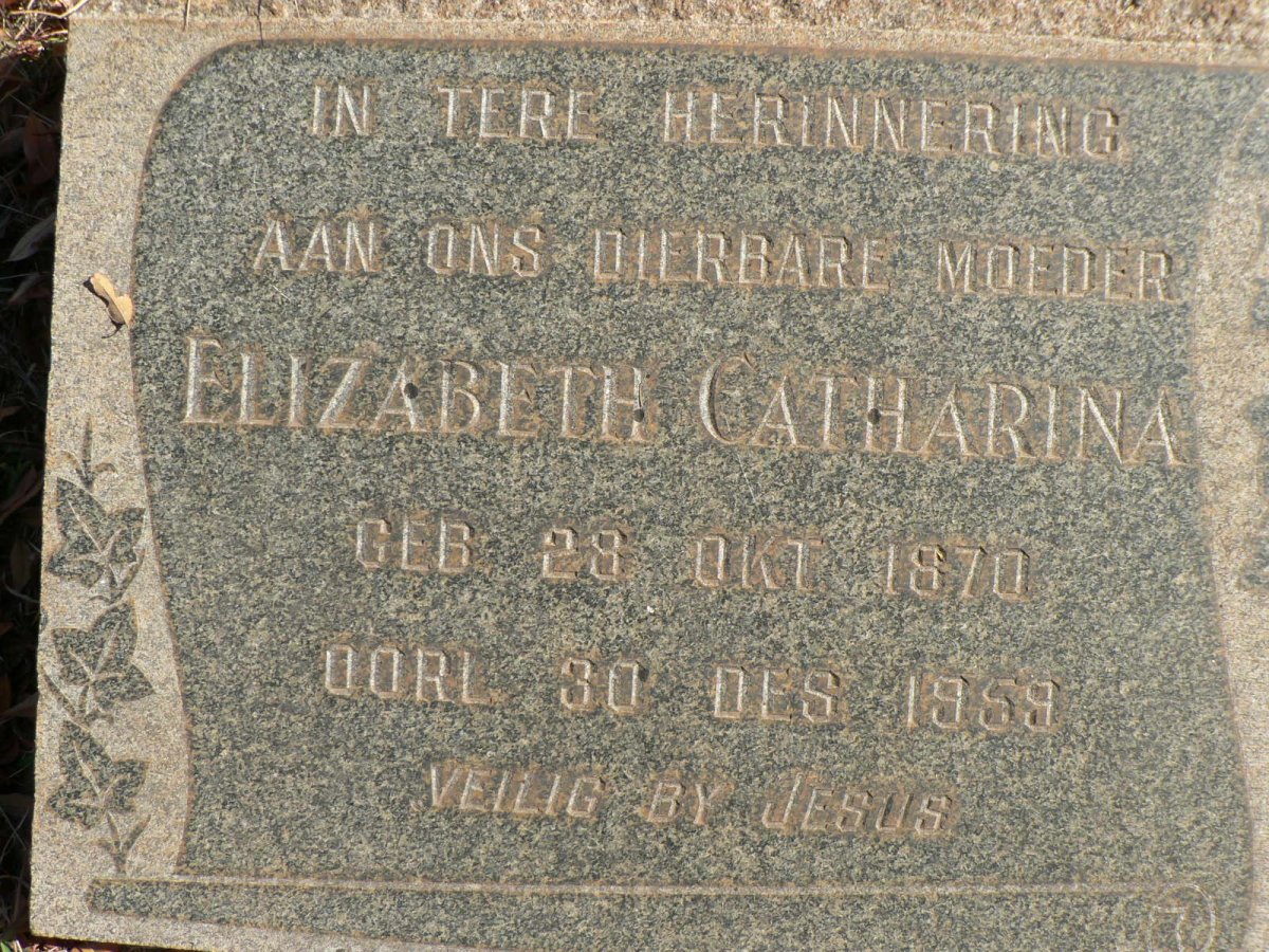 KURTZ Elizabeth Catharina 1870-1959