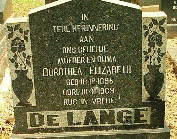 LANGE Dorithea Elizabeth, de 1895-1969