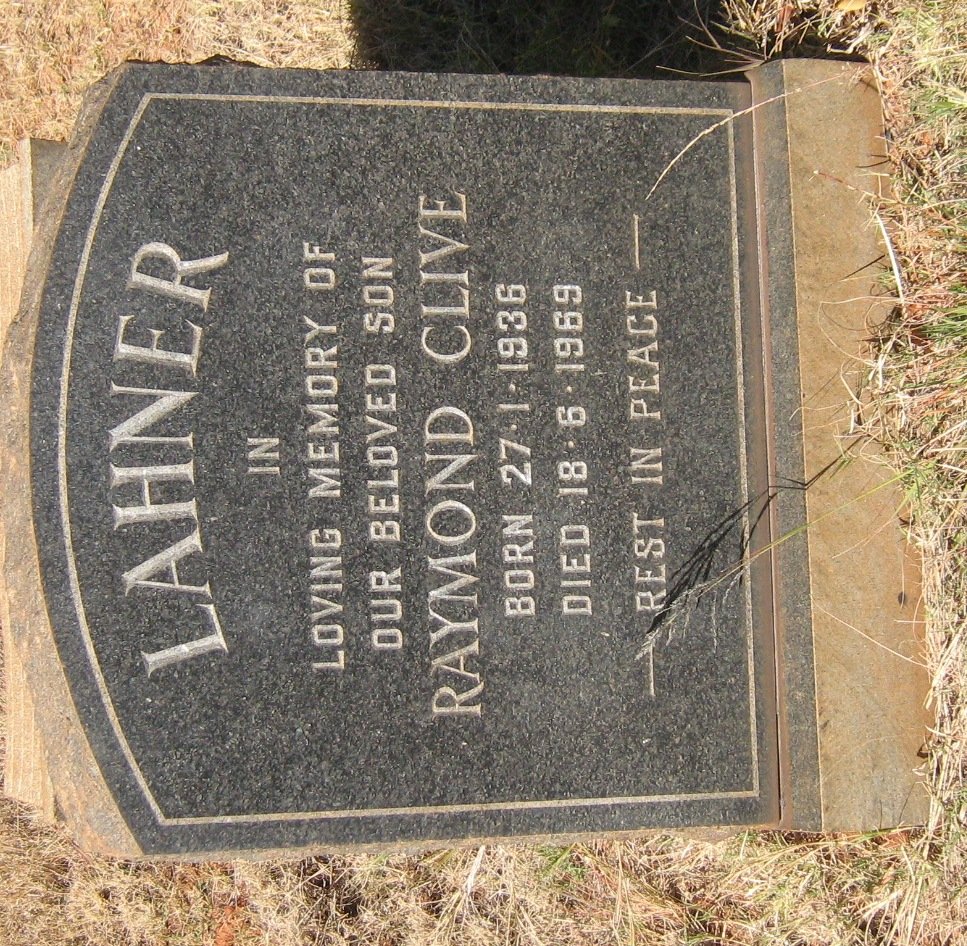 LAHNER Raymond Clive 1936-1969