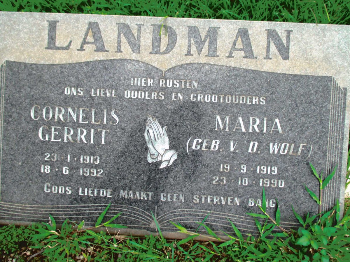 LANDMAN Cornelis Gerrit 1913-1992 &amp; Maria V.D. WOLF 1919-1990