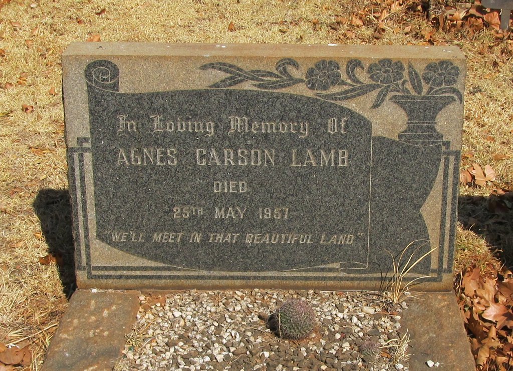 LAMB Agnes Carson -1957