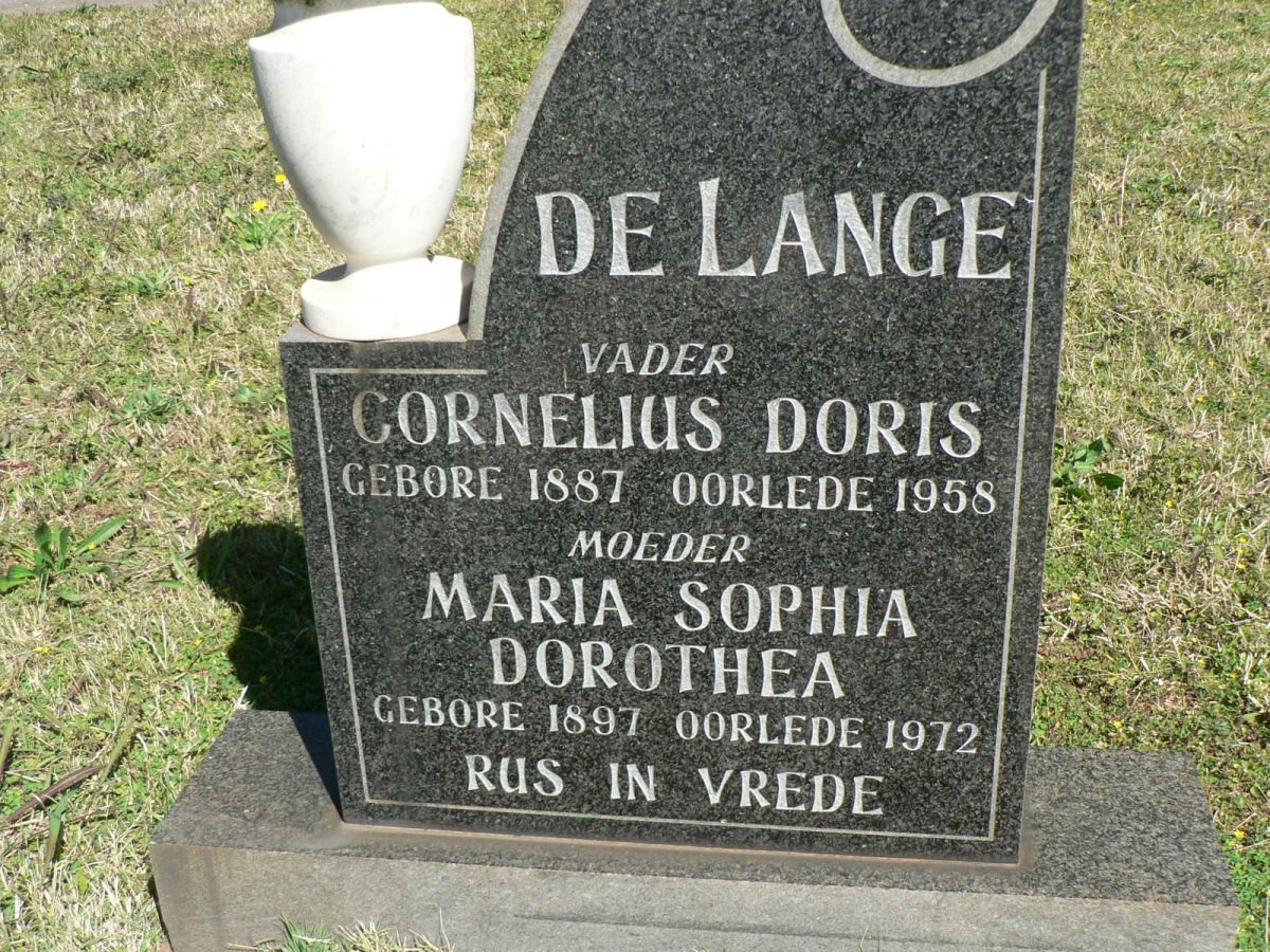 LANGE Cornelius Doris, de 1887-1958 &amp; Maria Sophia Dorothea 1897-1972