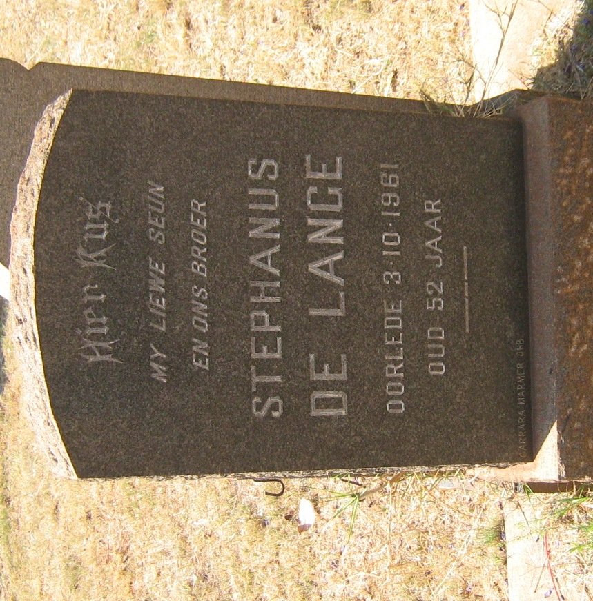LANGE Stephanus, de -1961