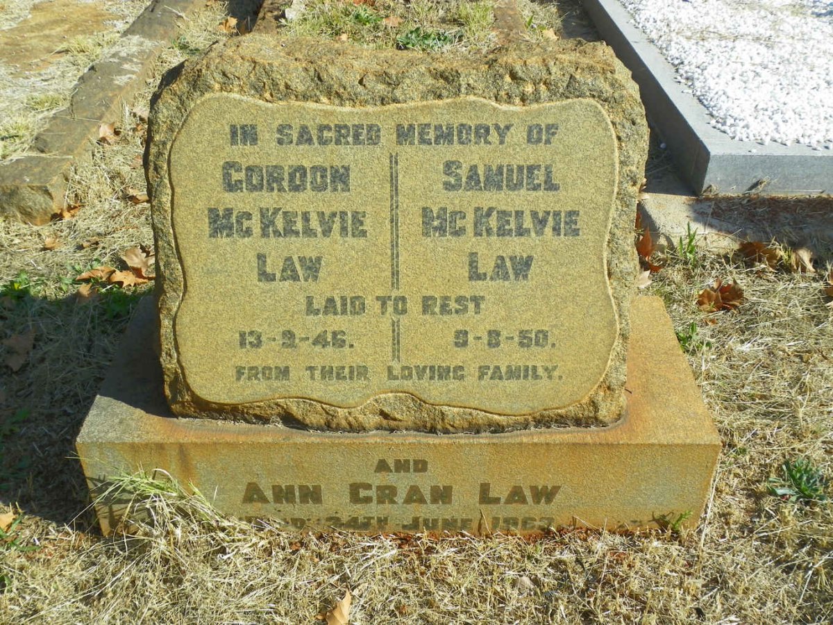 LAW Gordon McElvie -1946 :: LAW Samuel McElvie -1950 :: LAW Ann Cran -1963