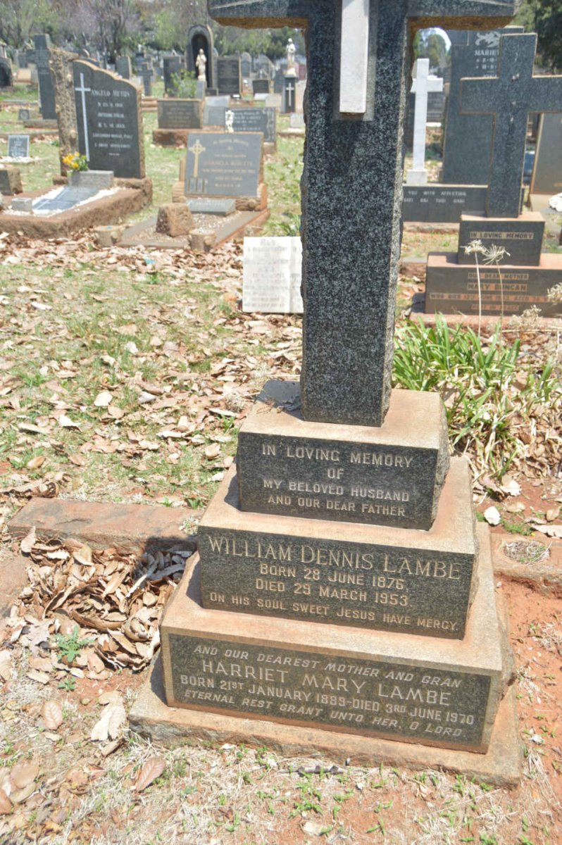 LAMBE William Dennis 1876-1953 &amp; Harriet Mary 1889-1970