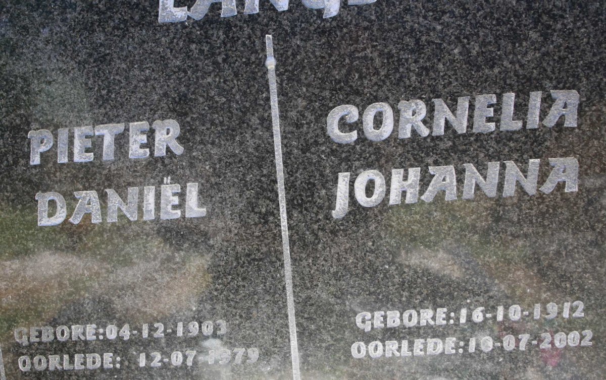 LANGE Pieter Daniël 1903-1979 &amp; Cornelia Johanna 1912-2002