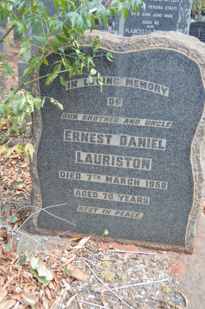LAURISTON Ernest Daniel -1958