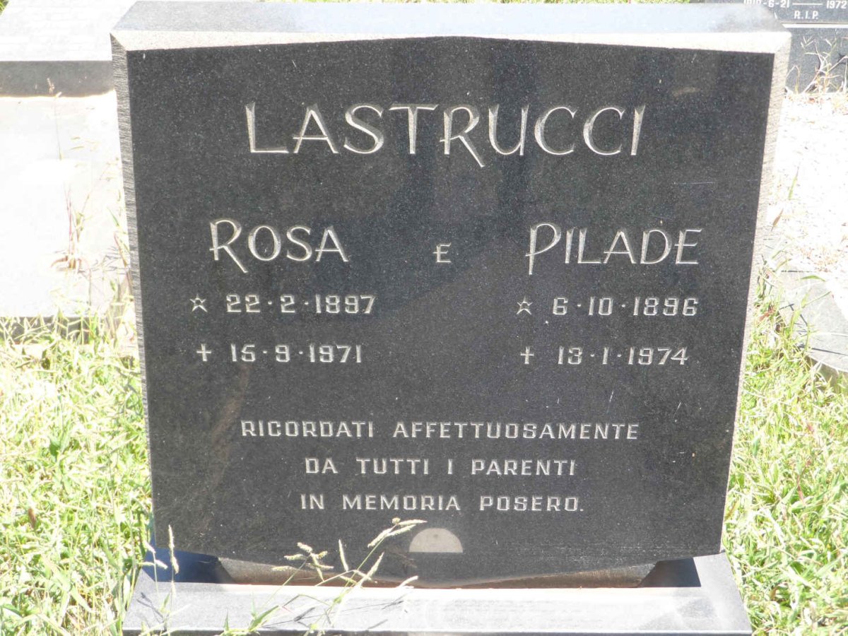 LASTRUCCI Pilade 1896-1974 &amp; Rosa 1897-1971