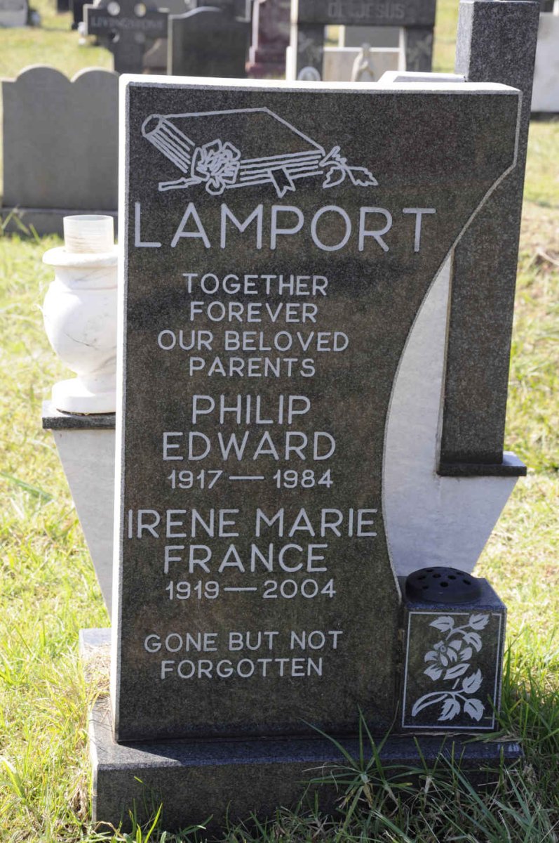 LAMPORT Philip Edward 1917-1984 &amp; Irene Marie France 1919-2004