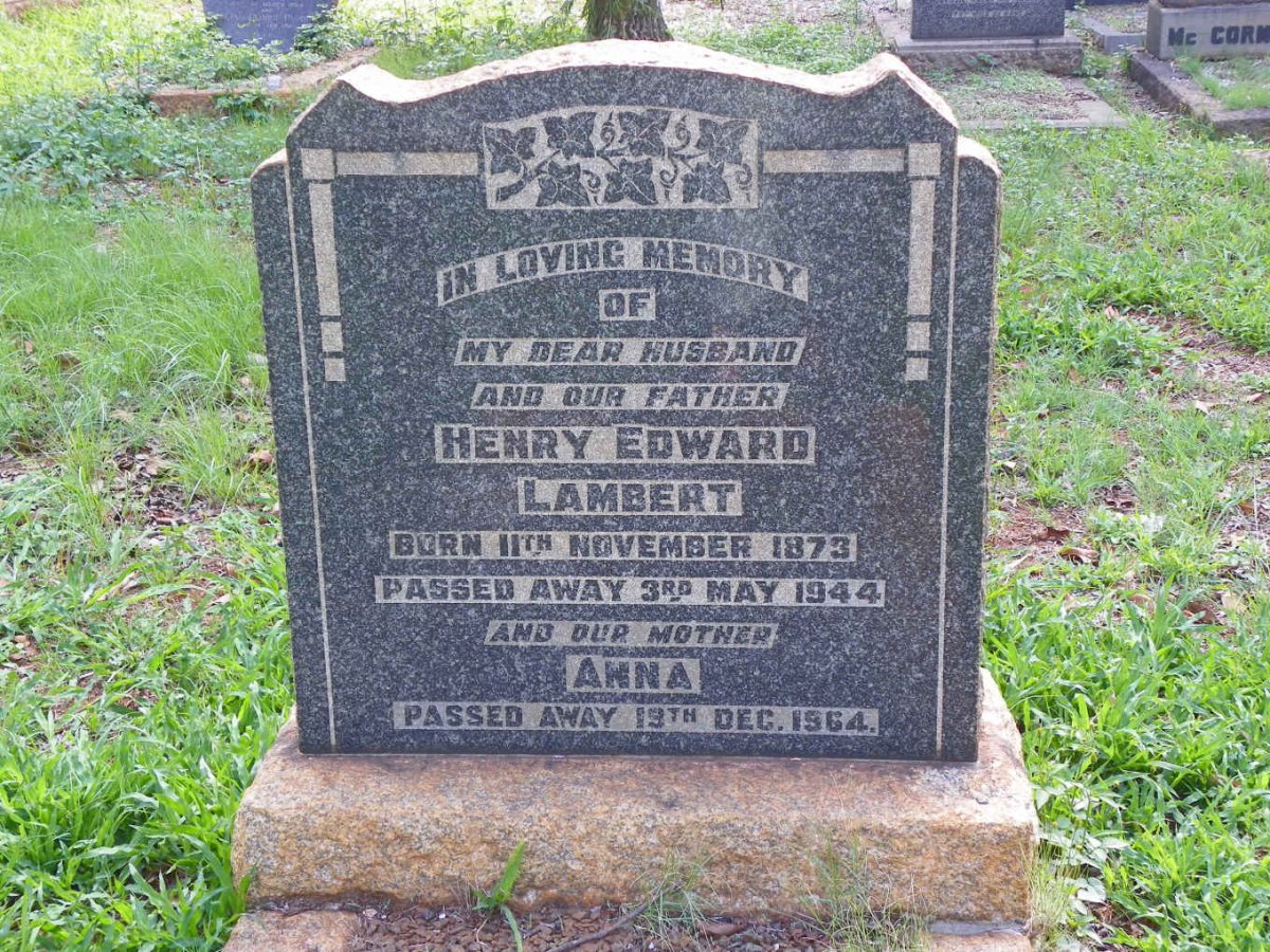 LAMBERT Henry Edward 1873-1944 &amp; Anna -1964