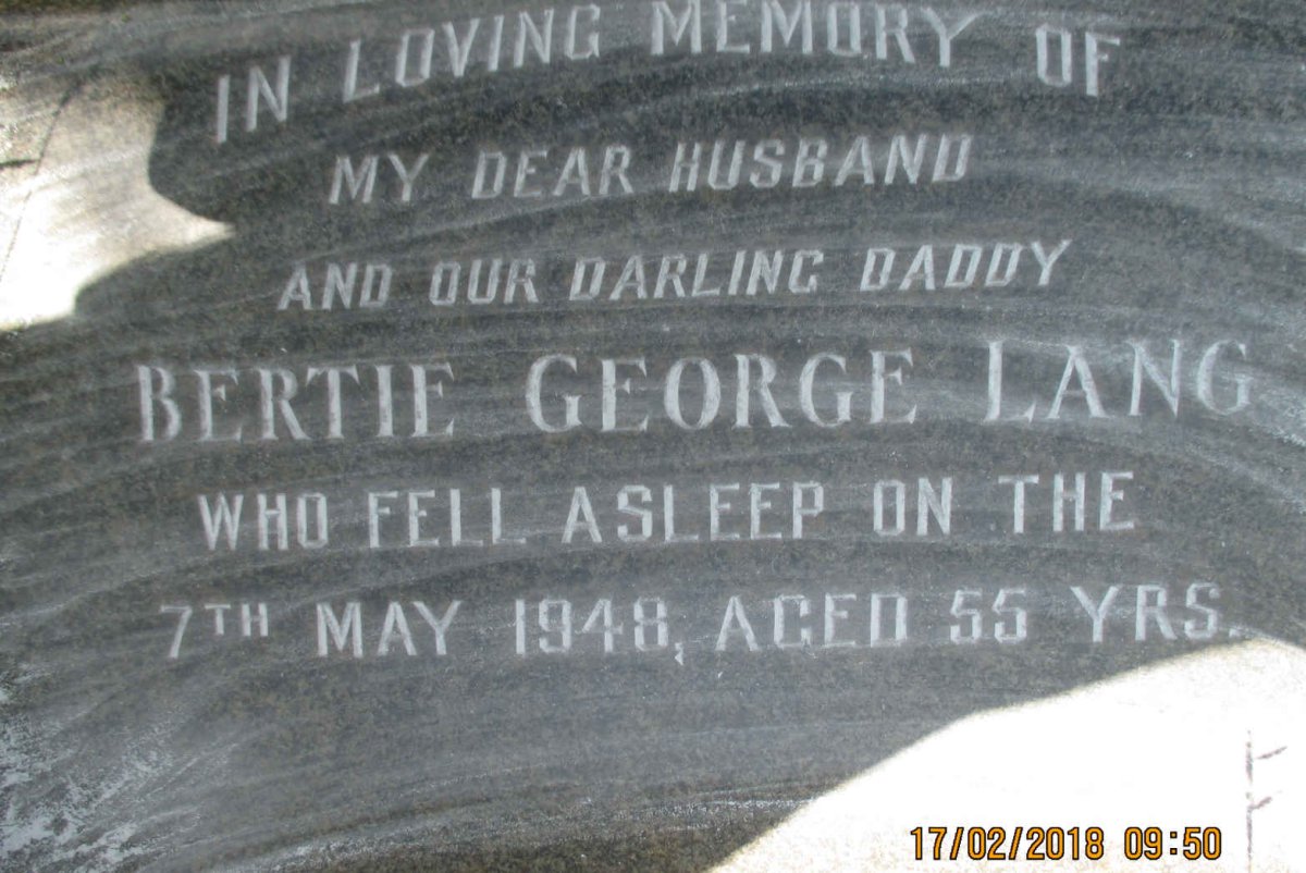 LANG Bertie George -1948