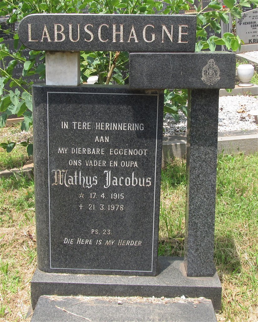 LABUSCHAGNE Mathys Jacobus 1915-1978