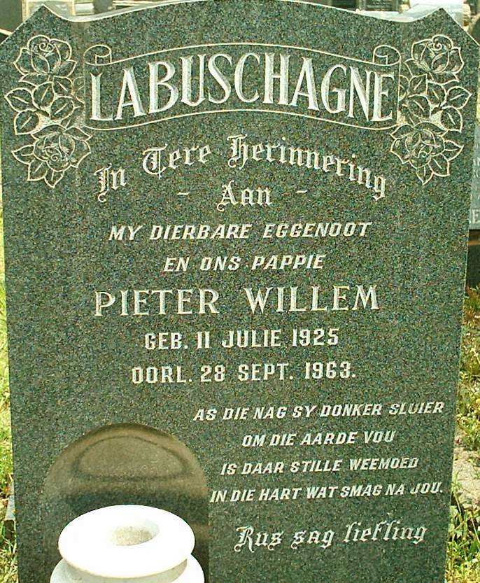LABUSCHAGNE Pieter Willem 1925-1963
