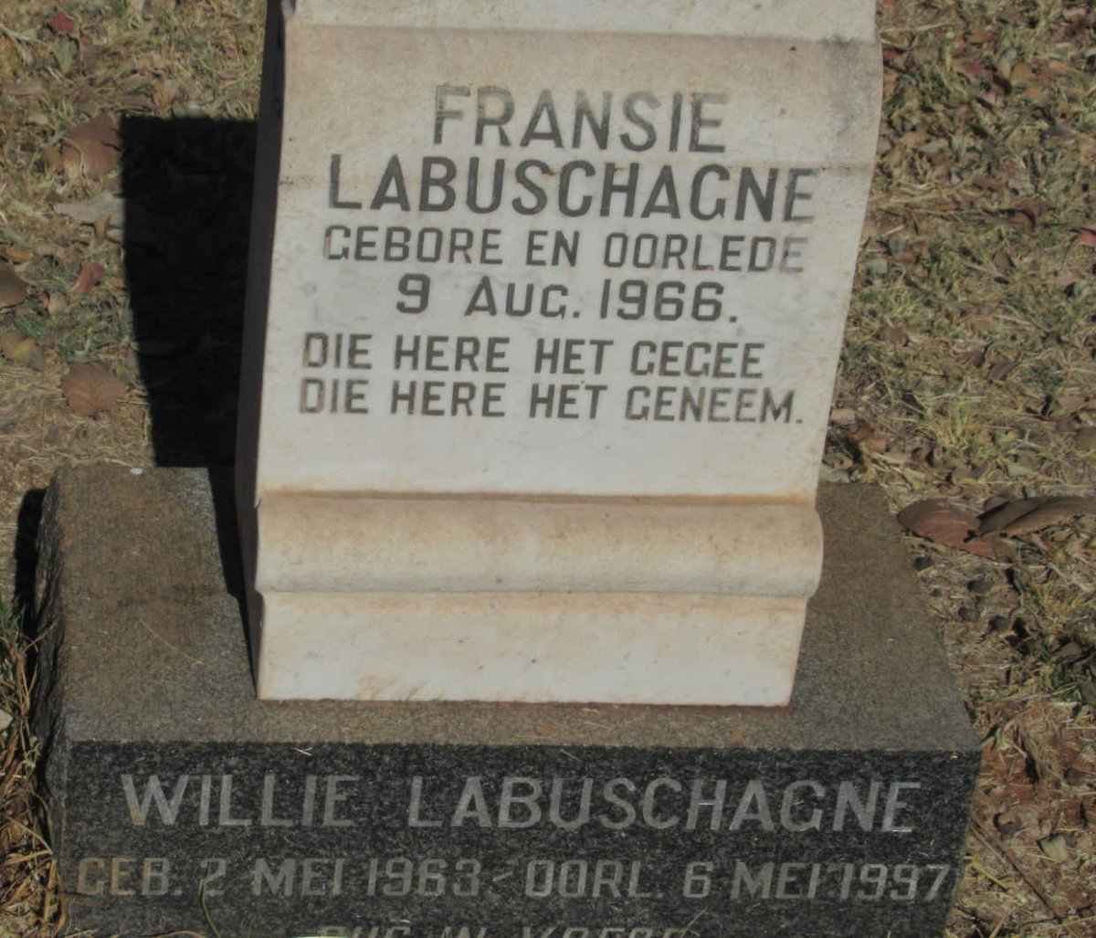 LABUSCHAGNE Willie 1963-1997 :: LABUSCHAGNE Fransie -1966