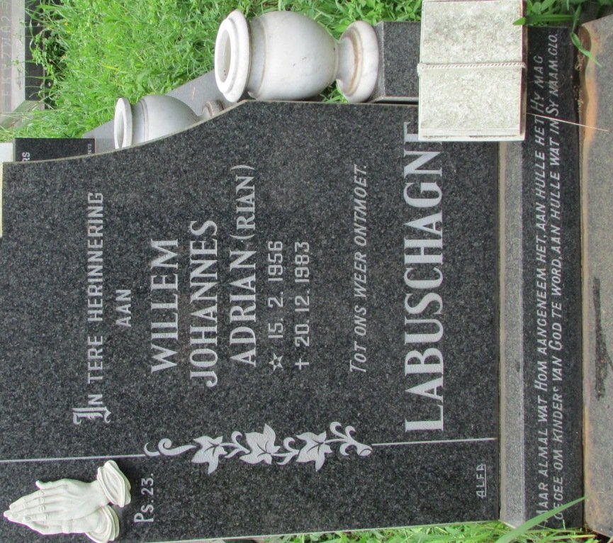 LABUSCHAGNE Willem Johannes Adrian 1956-1983