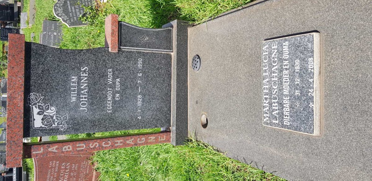 LABUSCHAGNE Willem Johannes 1928-1990 &amp; Martha Lucia 1930-2008