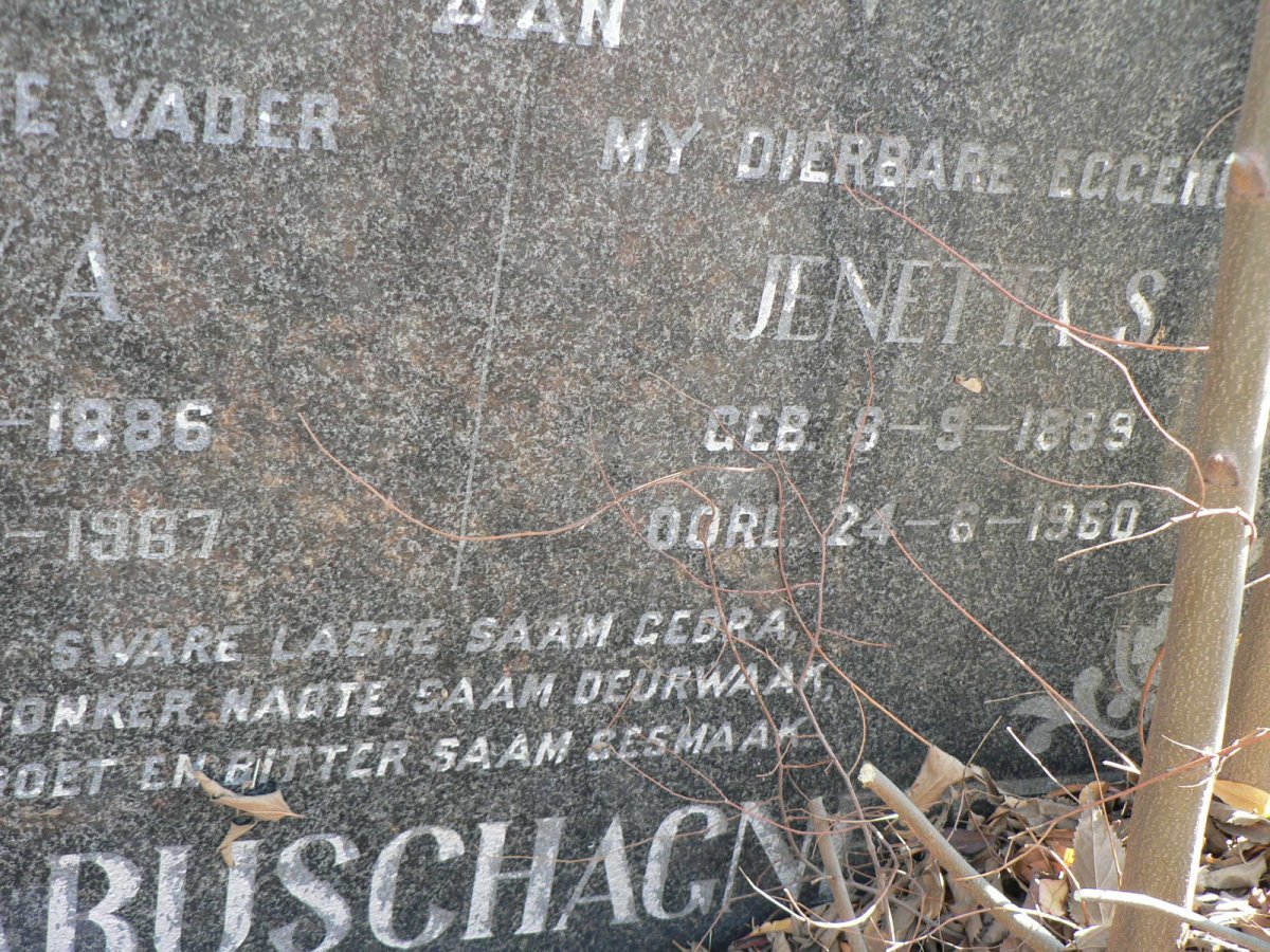 LABUSCHAGNE Pawa 1886-1967 &amp; Jenetta S. 1889-1960