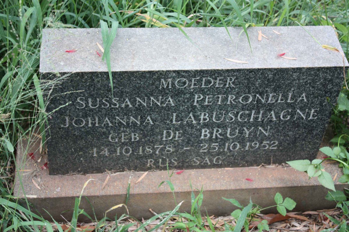 LABUSCHAGNE Sussanna Petronella Johanna nee DE BRUYN 1878-1952