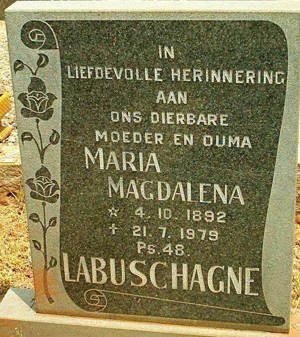 LABUSCHAGNE Maria Magdalena 1892-1979