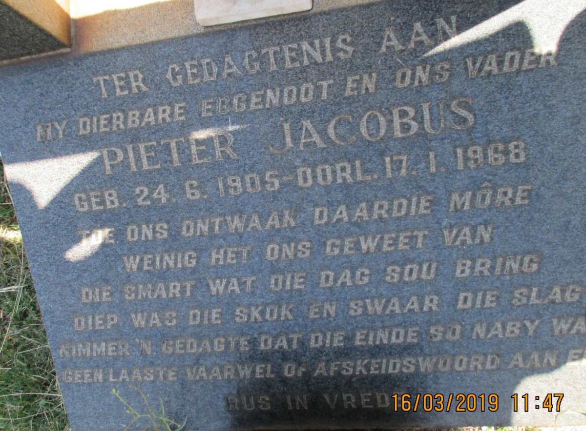 LABOTSKI Pieter Jacobus 1905-1968 &amp; Magdelt Magdalena 1911-1986