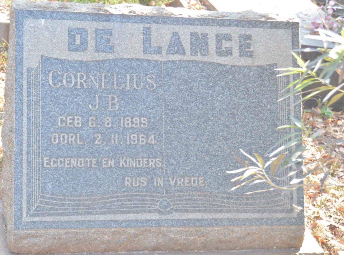 LANGE Cornelius J.B., de 1899-1964