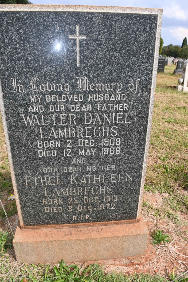 LAMBRECHS Walter Daniel 1908-1966 &amp; Ethel Kathleen 1913-1972