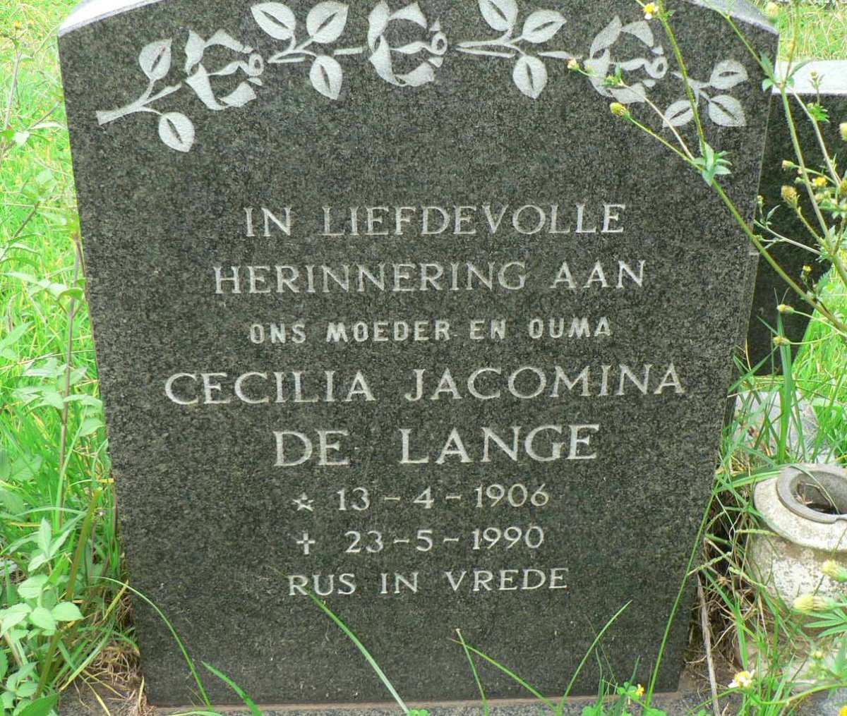 LANGE Cecilia Jacomina, de 1906-1990