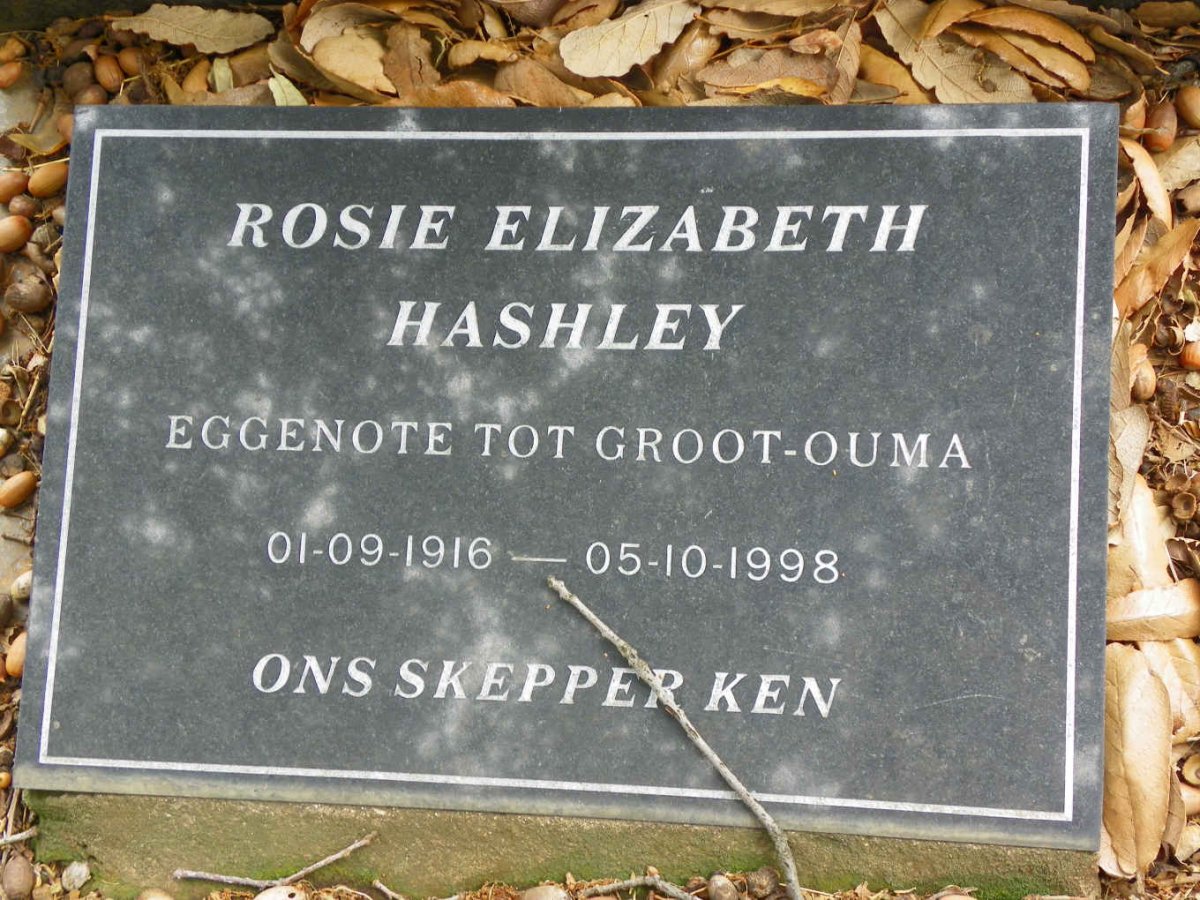 HASHLEY Rosie Elizabeth 1916-1998