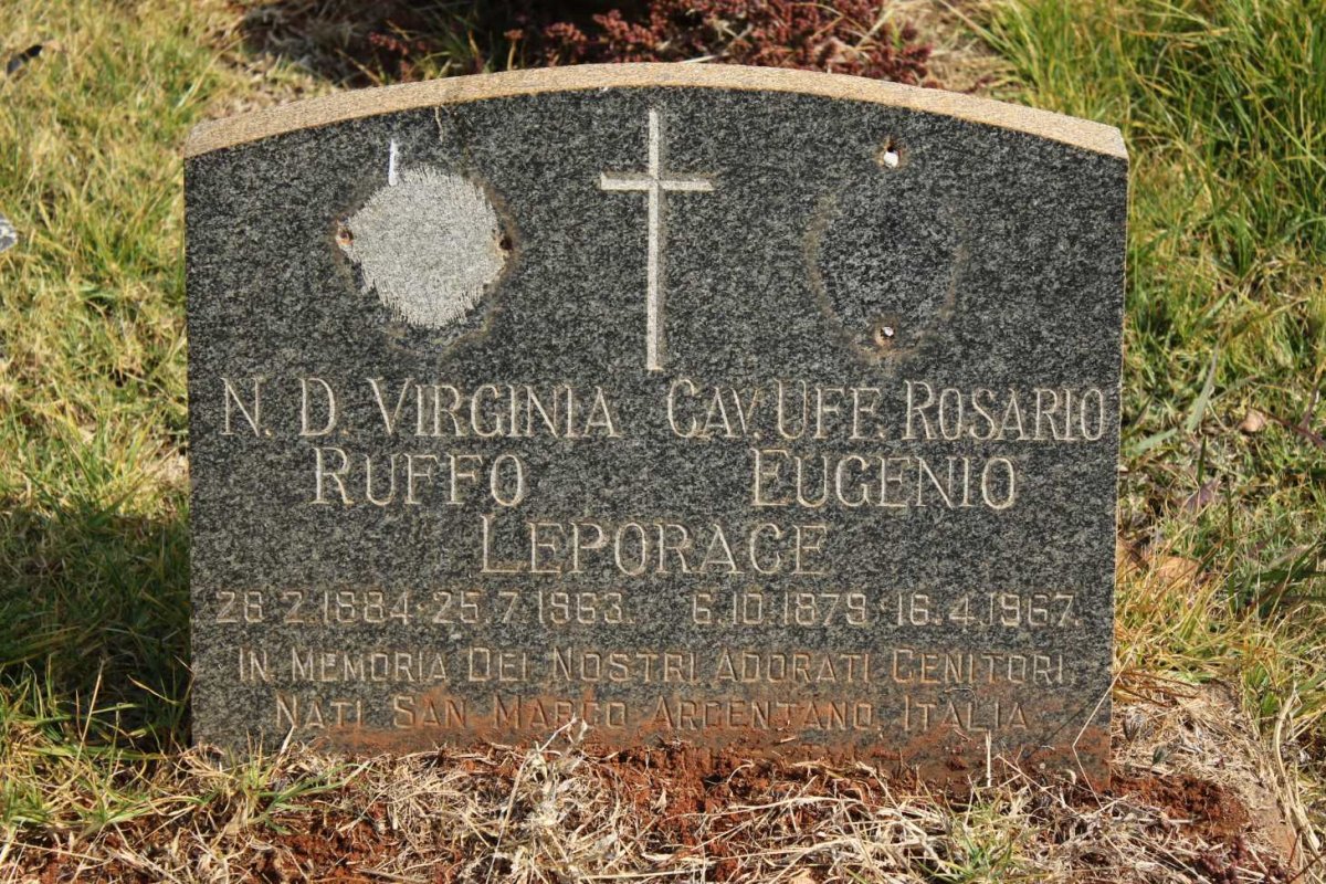 LEPORACE Rosario Eugenio 1879-1967 &amp; N.D. Virginia Ruffo 1884-1963