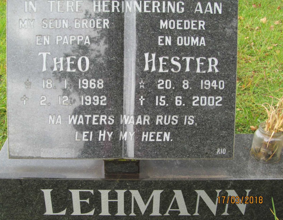 LEHMANN Theo 1968-1992 &amp; Hester 1940-2002