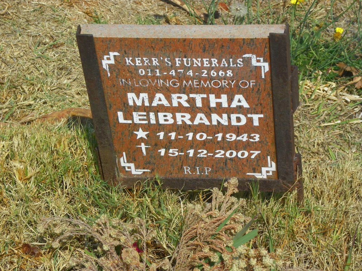LEIBRANDT Martha 1943-2007