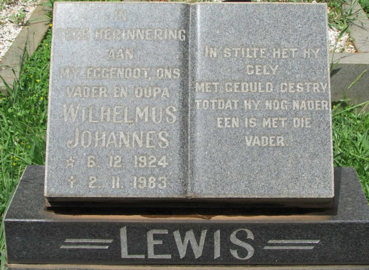 LEWIS Wilhelmus Johannes 1924-1983