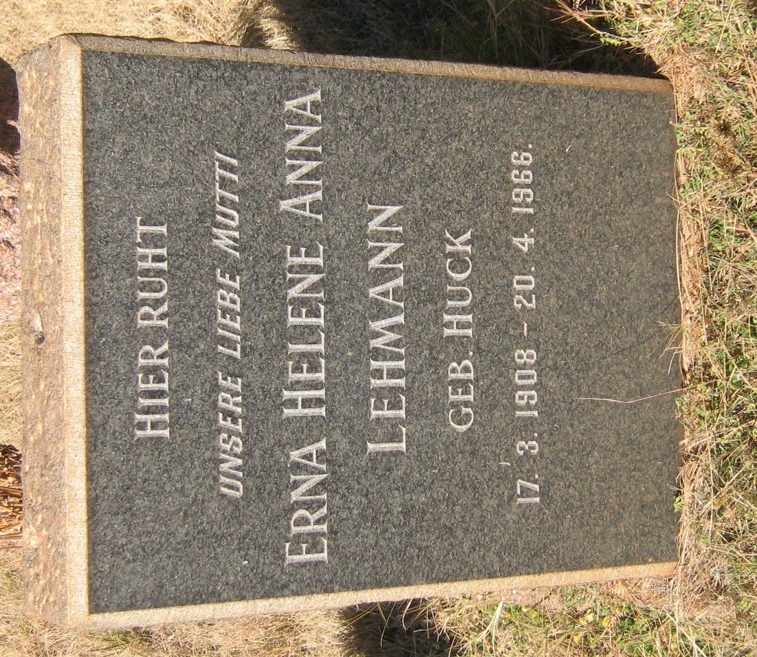 LEHMANN Erna Helene Anna nee HUCK 1908-1966
