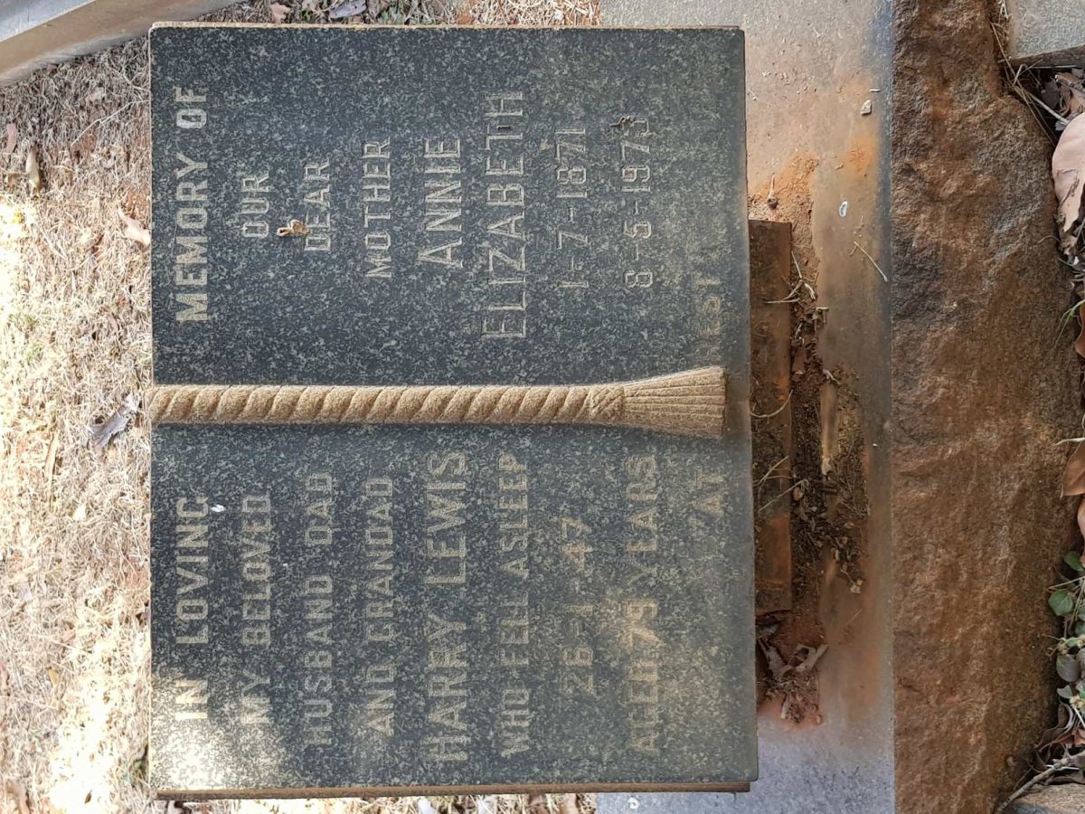 LEWIS Harry -1947 &amp; Annie Elizabeth 1871-1973