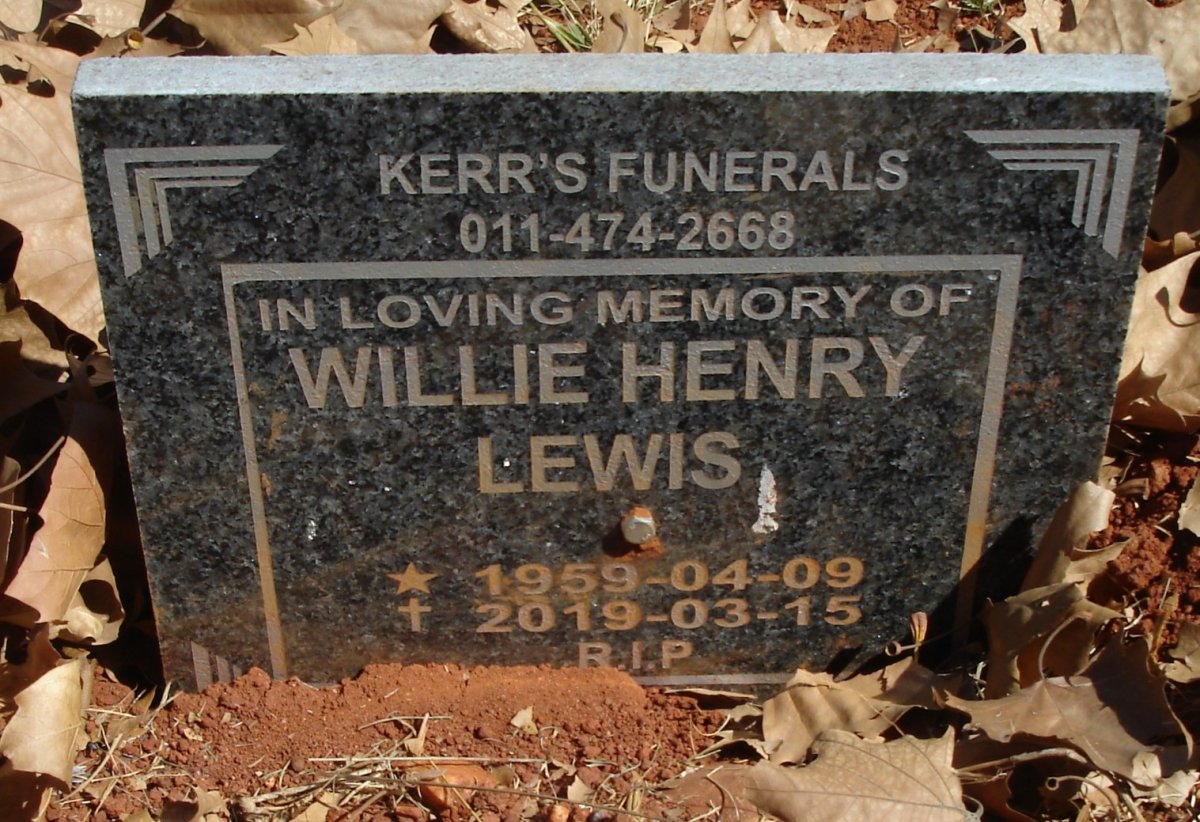 LEWIS Willie Henry 1959-2019