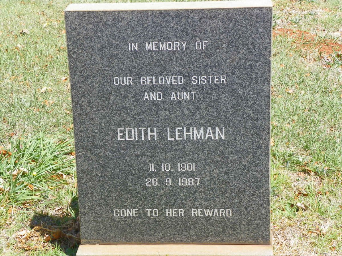 LEHMAN Edith 1901-1987