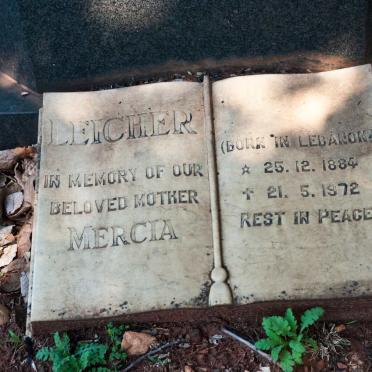 LEICHER Mercia 1884-1972 :: LEICHER Alex Peter 1910-1963