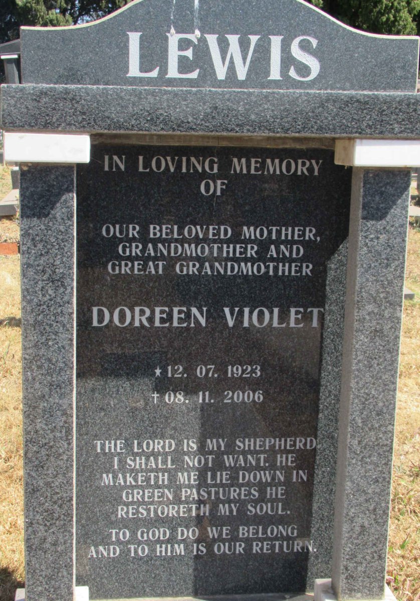 LEWIS Doreen Violet 1923-2006