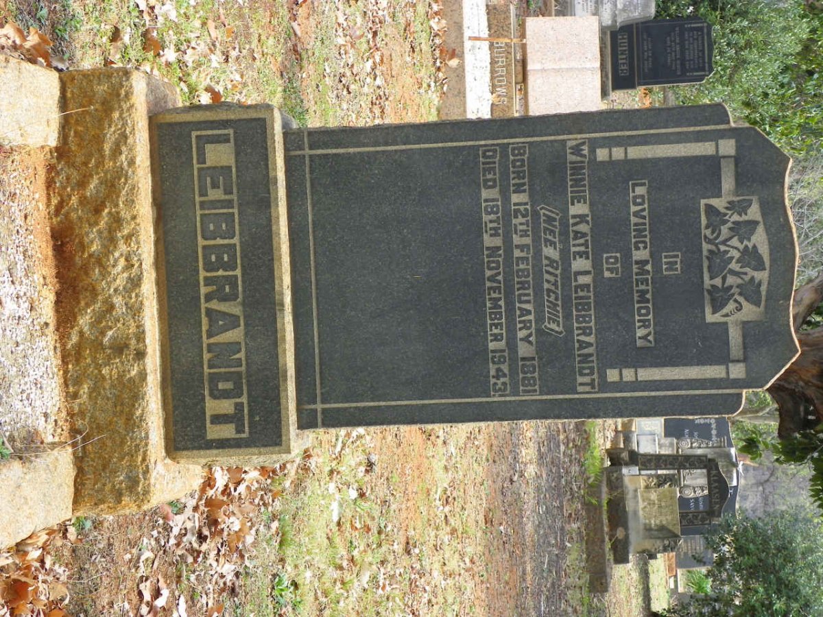 LEIBBRANDT Winnie Kate nee RITCHIE 1881-1943