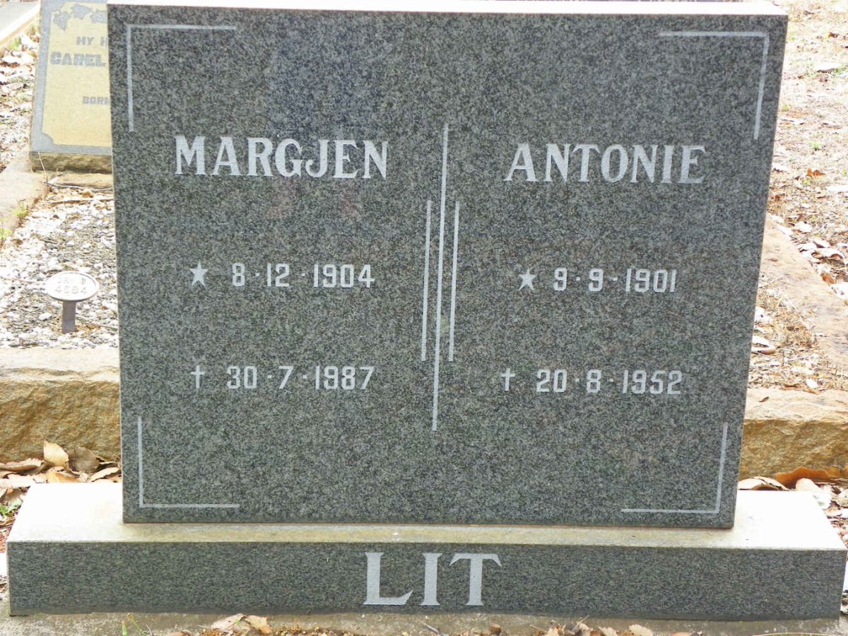 LIT Antonie 1901-1952 &amp; Margjen 1904-1987