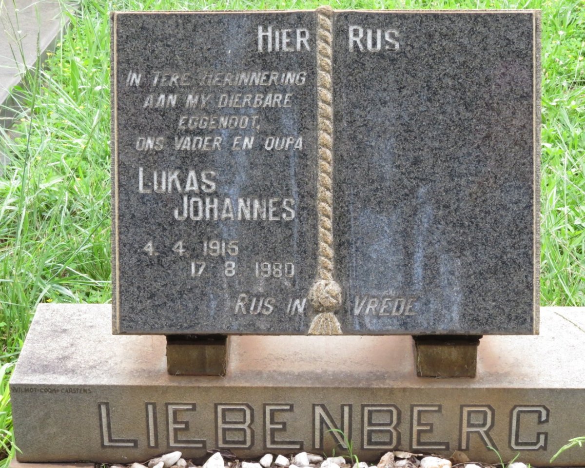 LIEBENBERG Lukas Johannes 1915-1980