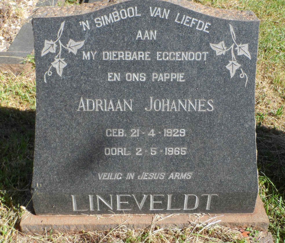 LINEVELDT Adriaan Johannes 1929-1965