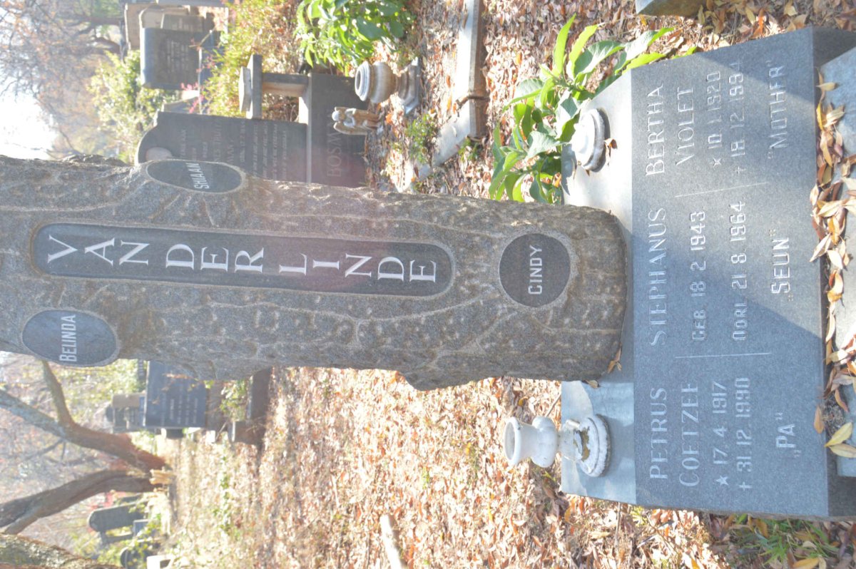 LINDE Petrus Coetzee, van der 1917-1990 &amp; Bertha Violet 1920-1994