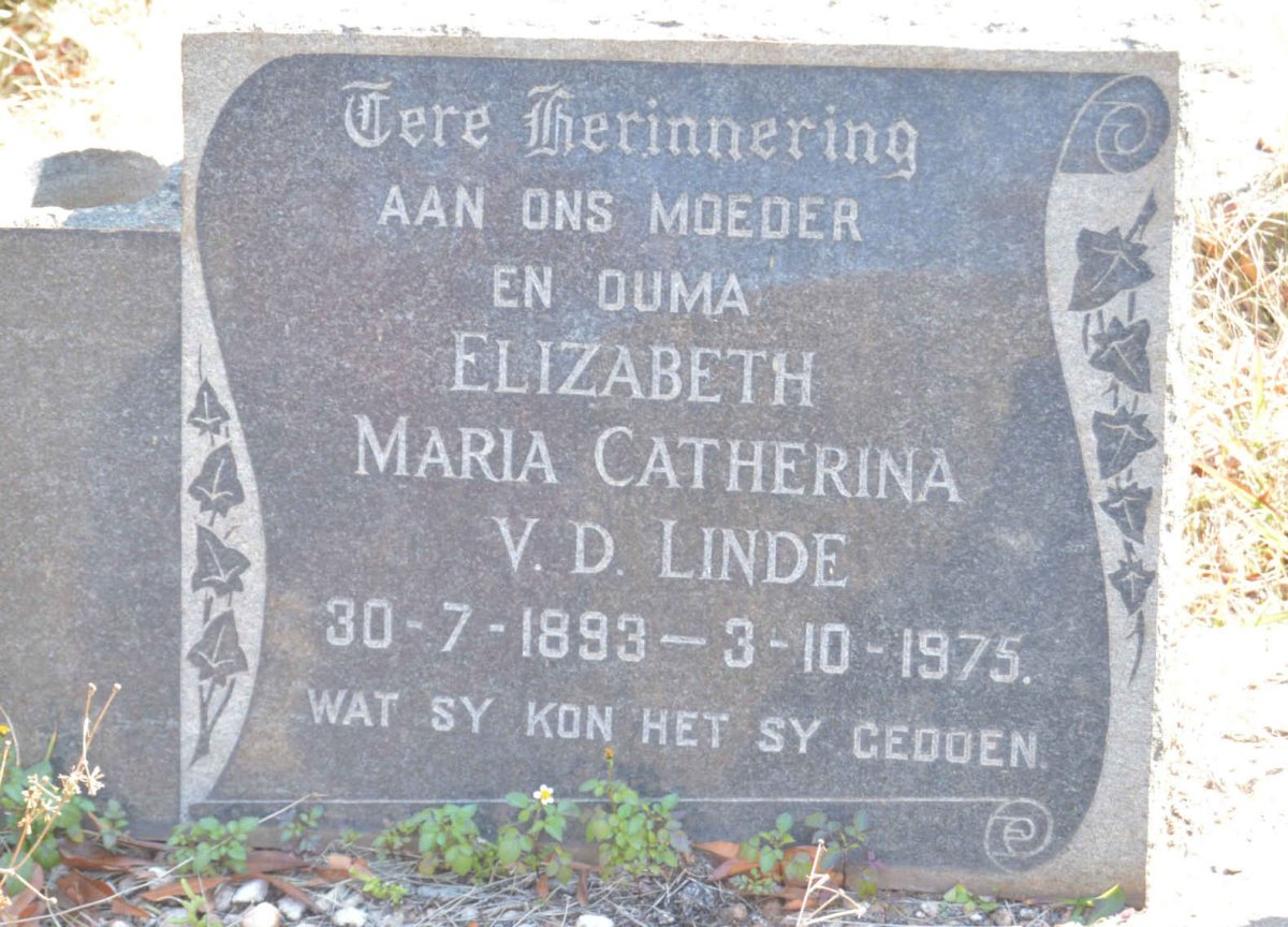 LINDE Elizabeth Maria Catherina, v.d. 1893-1975
