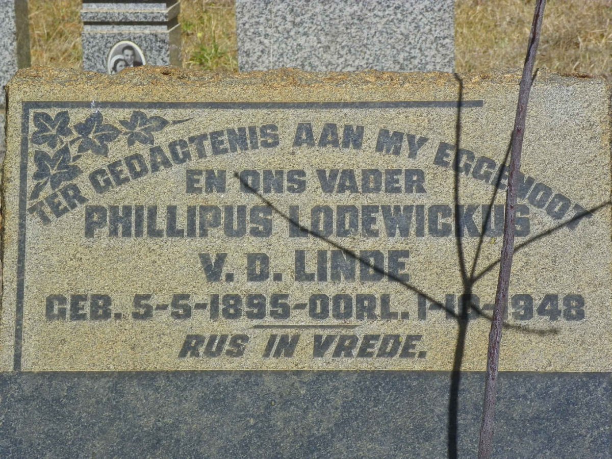 LINDE Phillipus Lodewickus, v.d. 1895-1948