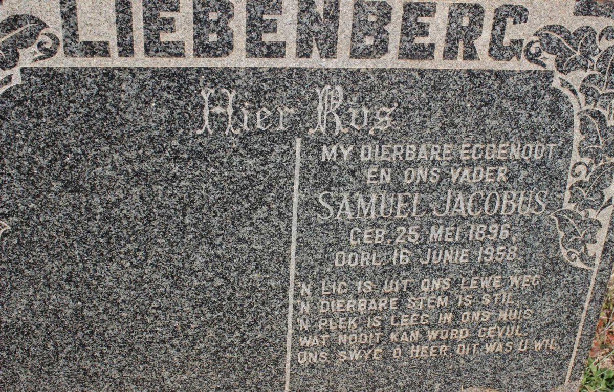 LIEBENBERG Samuel Jacobus 1896-1958