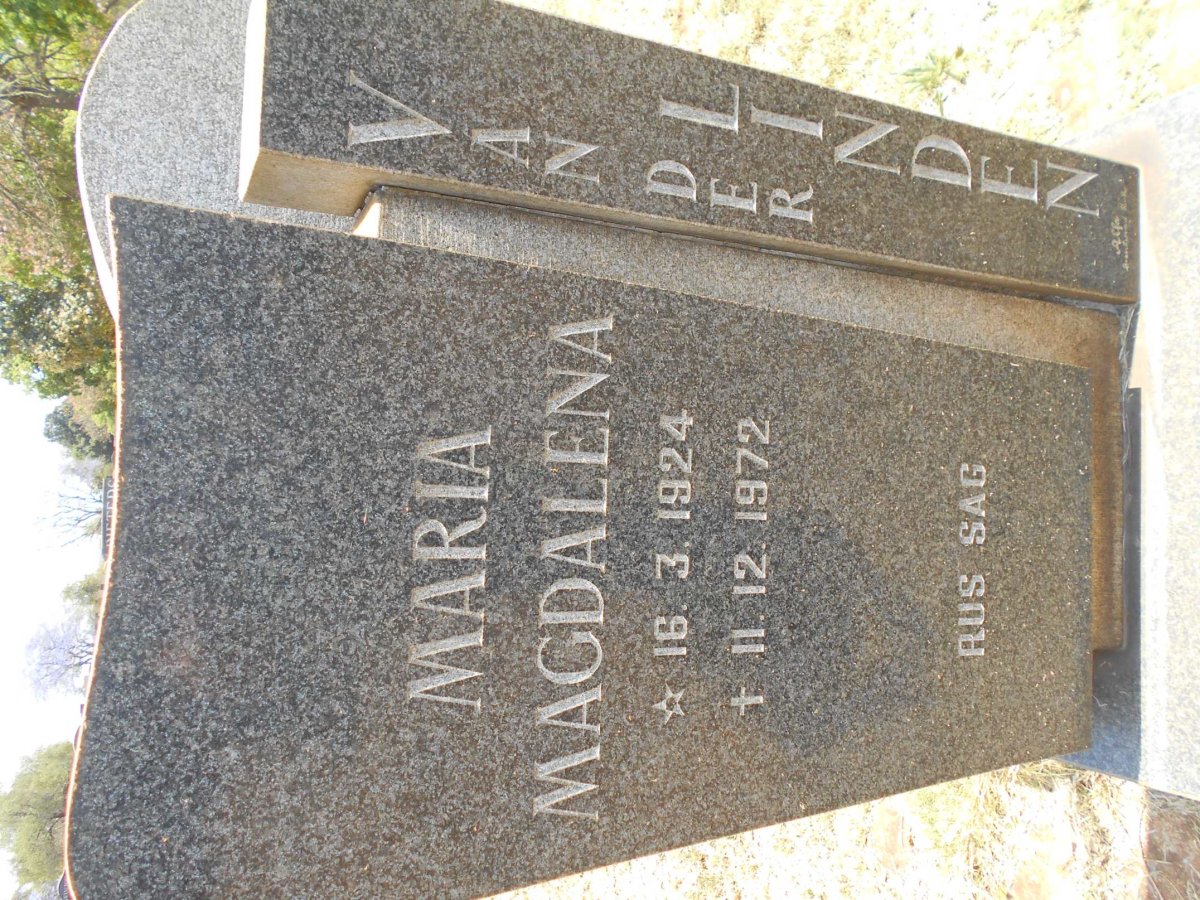 LINDEN Maria Magdalena, van der 1924-1972