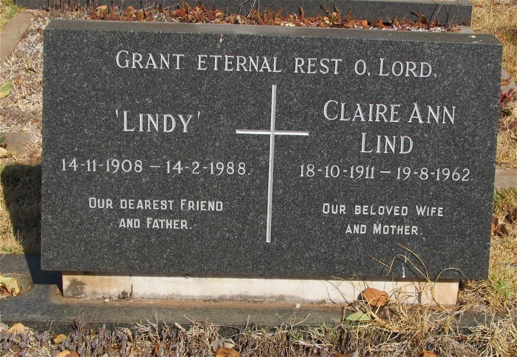 LIND Lindy 1908-1988 &amp; Claire Ann 1911-1962