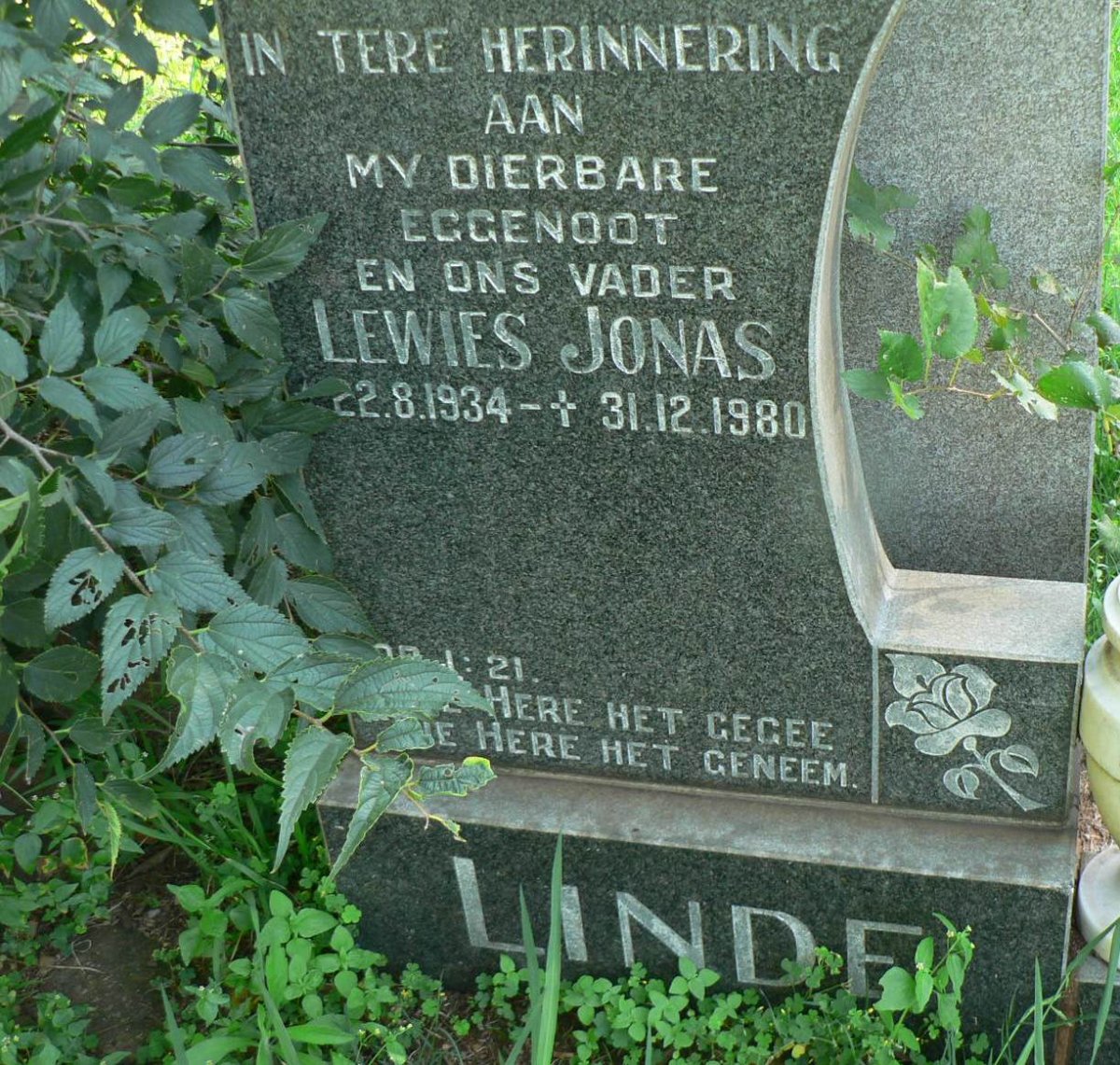 LINDE Lewies Jonas 1934-1980