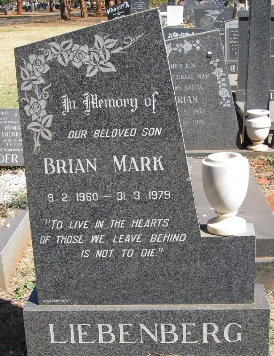 LIEBENBERG Brian Mark 1960-1979